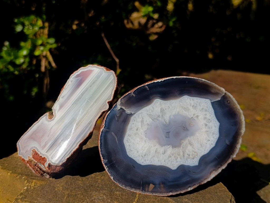Polished Large One Side Red Shashe River Agate Nodules x 4 From Shashe River, Zimbabwe - Toprock Gemstones and Minerals 