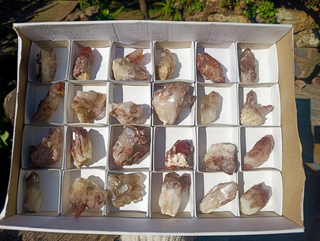 Natural Red Hematoid Quartz Crystals and Clusters x 24 From Karoi, Zimbabwe - Toprock Gemstones and Minerals 