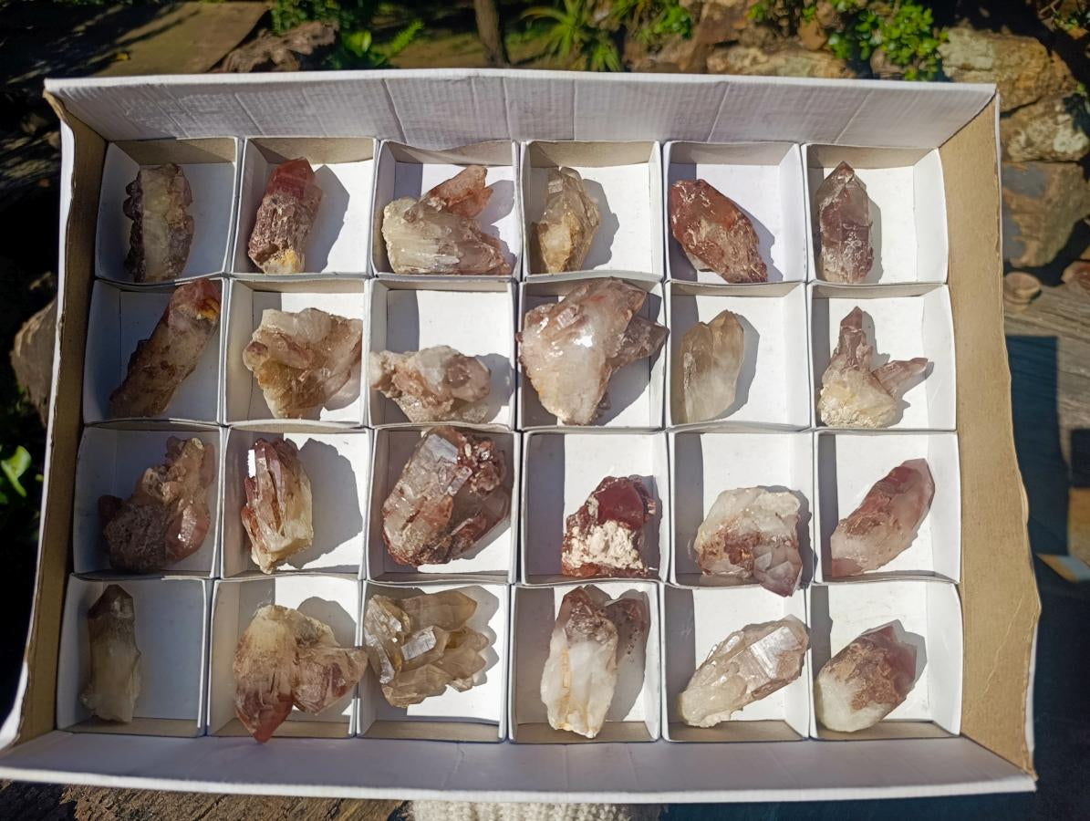 Natural Red Hematoid Quartz Crystals and Clusters x 24 From Karoi, Zimbabwe - Toprock Gemstones and Minerals 