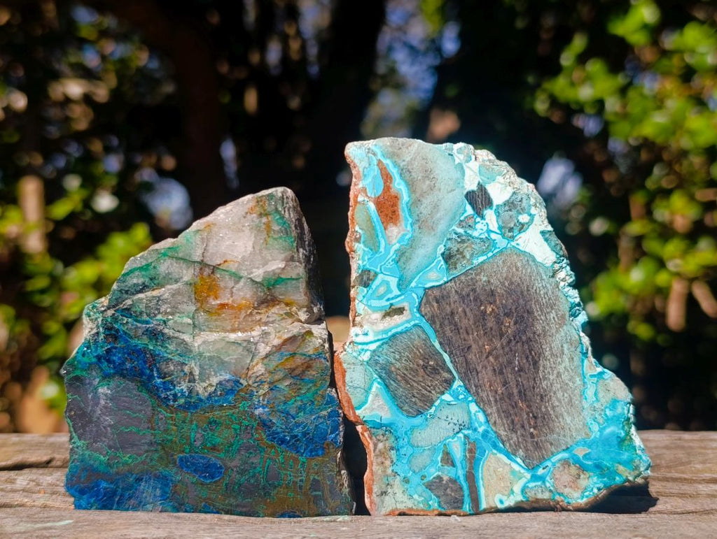 Polished Shattuckite Slices x 12 From Kaokoveld, Namibia - Toprock Gemstones and Minerals 