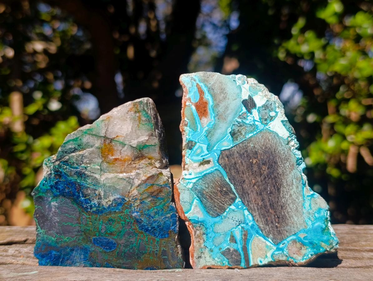 Polished Shattuckite Slices x 12 From Kaokoveld, Namibia - Toprock Gemstones and Minerals 