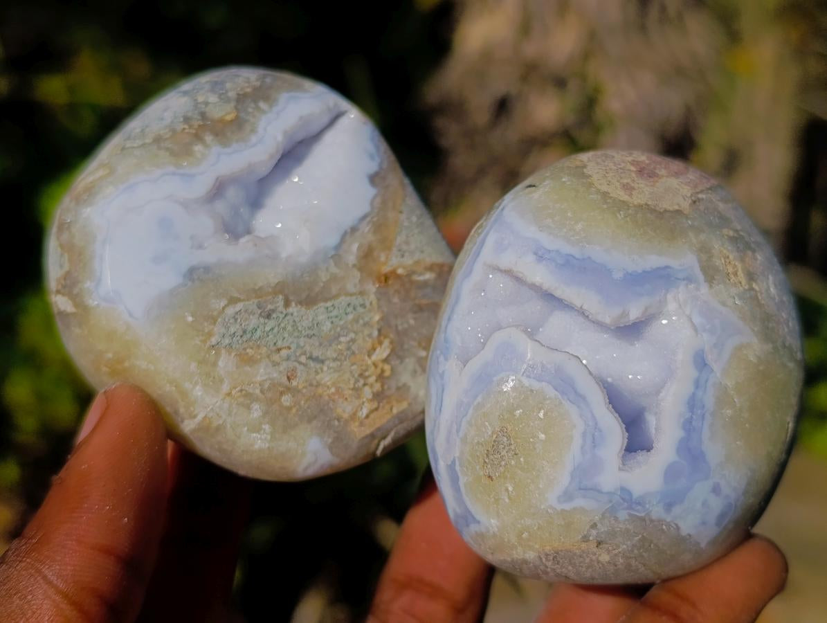 Polished Blue Lace Agate Free Forms x 12 From Nsanje, Malawi - Toprock Gemstones and Minerals 