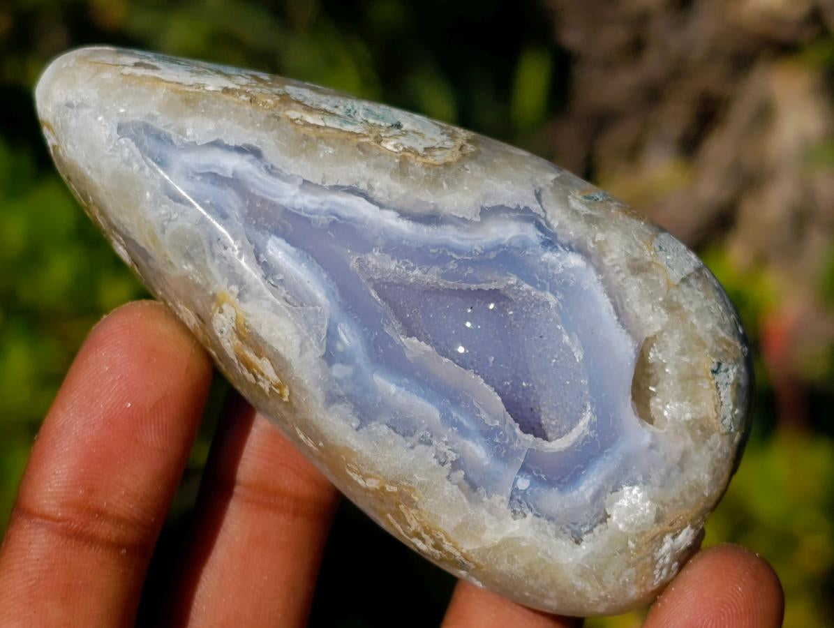 Polished Blue Lace Agate Free Forms x 12 From Nsanje, Malawi - Toprock Gemstones and Minerals 