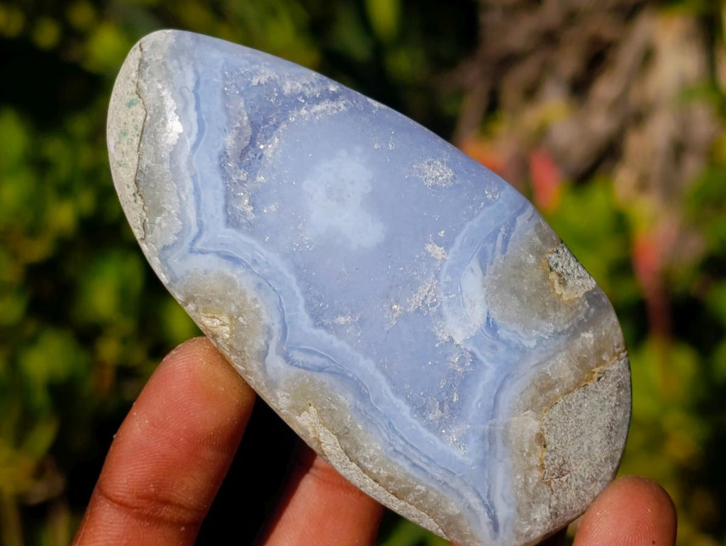 Polished Blue Lace Agate Free Forms x 12 From Nsanje, Malawi - Toprock Gemstones and Minerals 