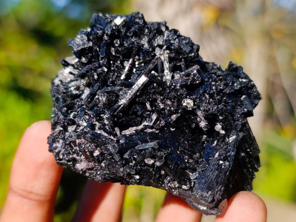Natural Schorl Black Tourmaline with Muscovite Mica Specimens x 6 From Erongo, Namibia - Toprock Gemstones and Minerals 
