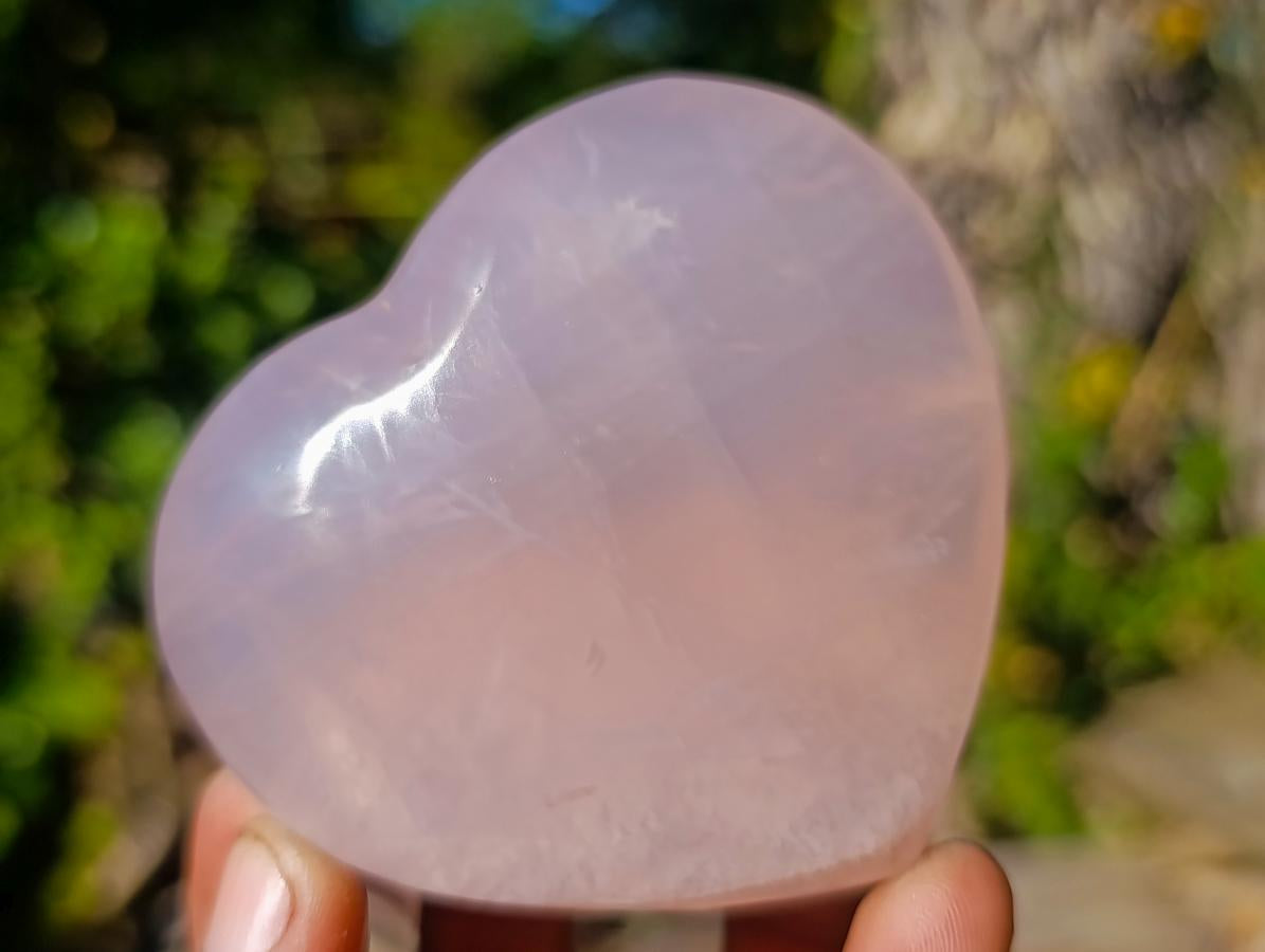 Polished Gemmy Rose Quartz Hearts x 12 From Madagascar - Toprock Gemstones and Minerals 