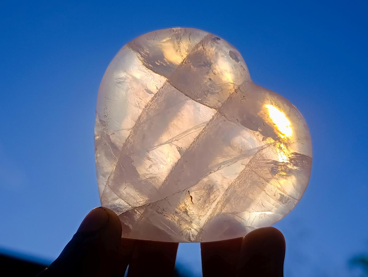 Polished Gemmy Rose Quartz Hearts x 12 From Madagascar - Toprock Gemstones and Minerals 