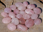 Polished Gemmy Rose Quartz Palm Stones x 24 From Madagascar - Toprock Gemstones and Minerals 