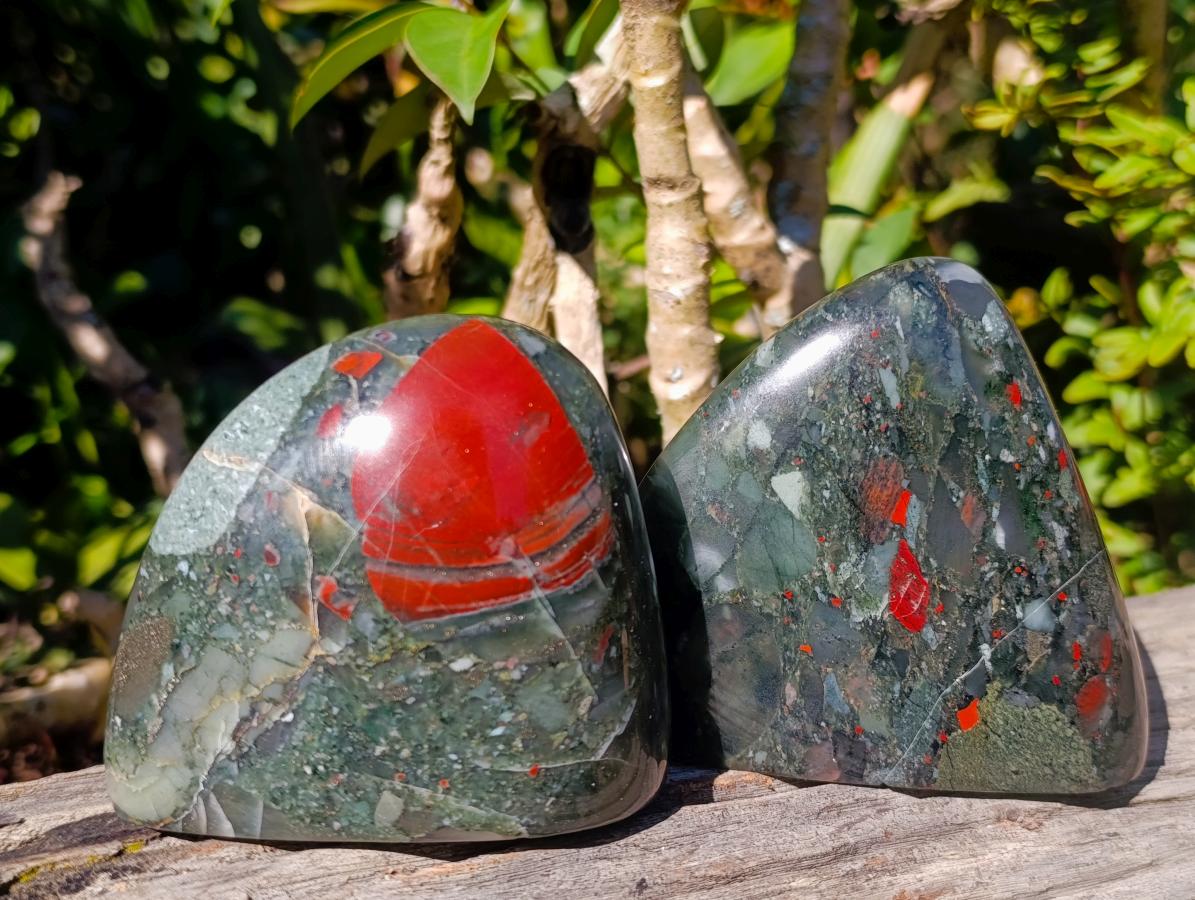 Polished Bloodstone Standing Display Pieces x 3 From Swaziland - Toprock Gemstones and Minerals 