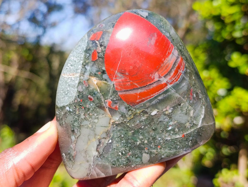 Polished Bloodstone Standing Display Pieces x 3 From Swaziland - Toprock Gemstones and Minerals 
