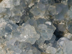 Polished Blue Celestite Crystal Heart and Display Crystal x 2 From Sakoany, Madagascar - Toprock Gemstones and Minerals 