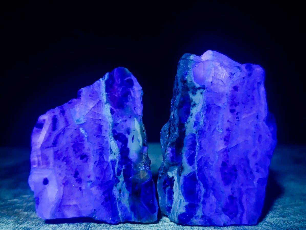 Polished One Side Watermelon Fluorite Slices x 12 From Uis, Namibia - Toprock Gemstones and Minerals 