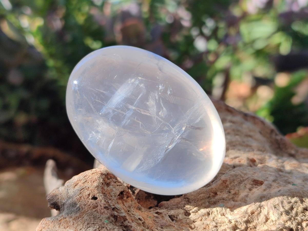 Polished Girasol Pearl Quartz Palm Stones x 12 From Ambatondrazaka, Madagascar - Toprock Gemstones and Minerals 