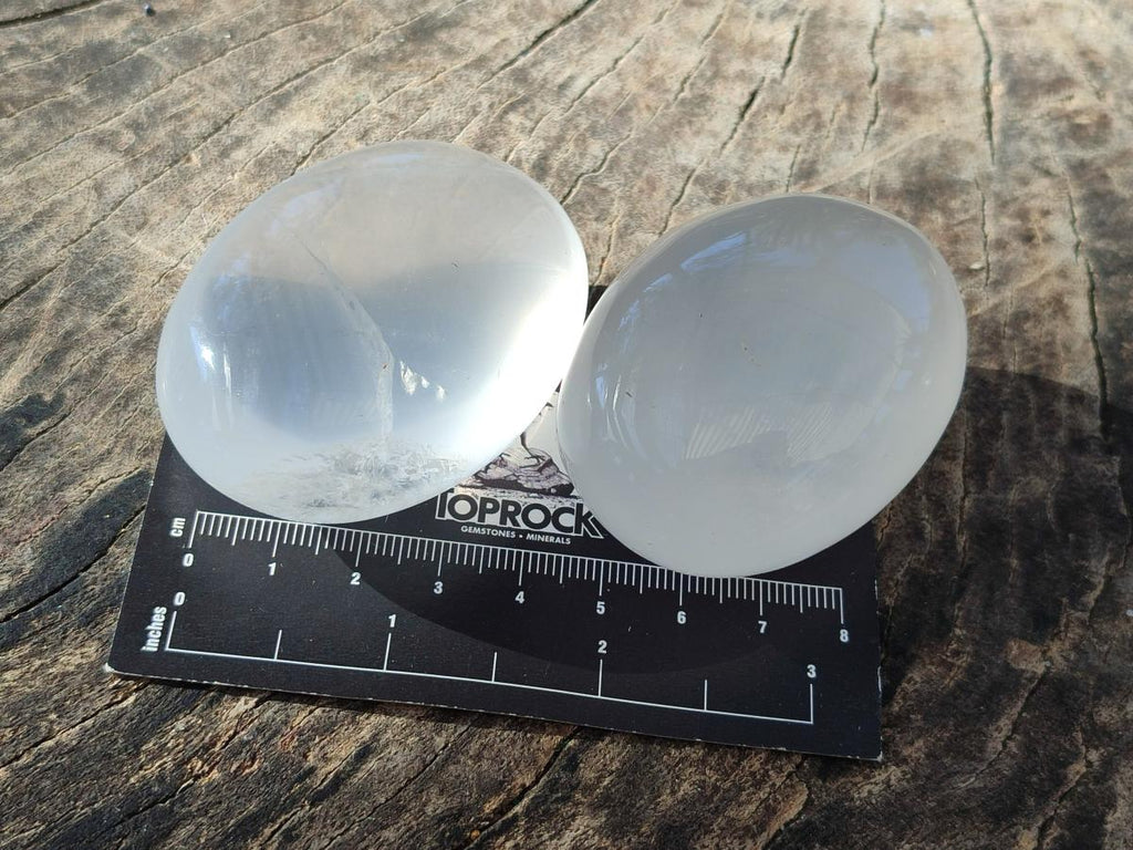 Polished Girasol Pearl Quartz Palm Stones x 12 From Ambatondrazaka, Madagascar - Toprock Gemstones and Minerals 