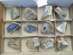 Polished On One Side Blue Lace Agate Geodes x 12 From Nsanje, Malawi - Toprock Gemstones and Minerals 