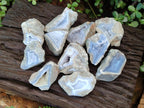 Polished On One Side Blue Lace Agate Geodes x 12 From Nsanje, Malawi - Toprock Gemstones and Minerals 