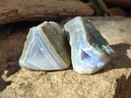 Polished On One Side Blue Lace Agate Geodes x 12 From Nsanje, Malawi - Toprock Gemstones and Minerals 