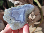Polished On One Side Blue Lace Agate Geodes x 12 From Nsanje, Malawi - Toprock Gemstones and Minerals 