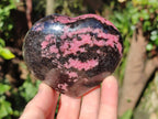 Polished Rhodonite Gemstone Hearts x 4 From Ambindavato, Madagascar - Toprock Gemstones and Minerals 