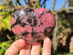 Polished Rhodonite Gemstone Hearts x 4 From Ambindavato, Madagascar - Toprock Gemstones and Minerals 