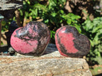 Polished Rhodonite Gemstone Hearts x 4 From Ambindavato, Madagascar - Toprock Gemstones and Minerals 