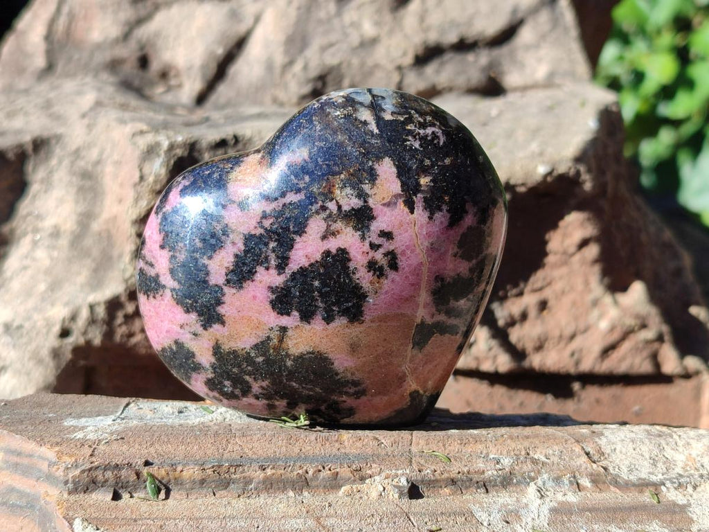 Polished Rhodonite Gemstone Hearts x 4 From Ambindavato, Madagascar - Toprock Gemstones and Minerals 
