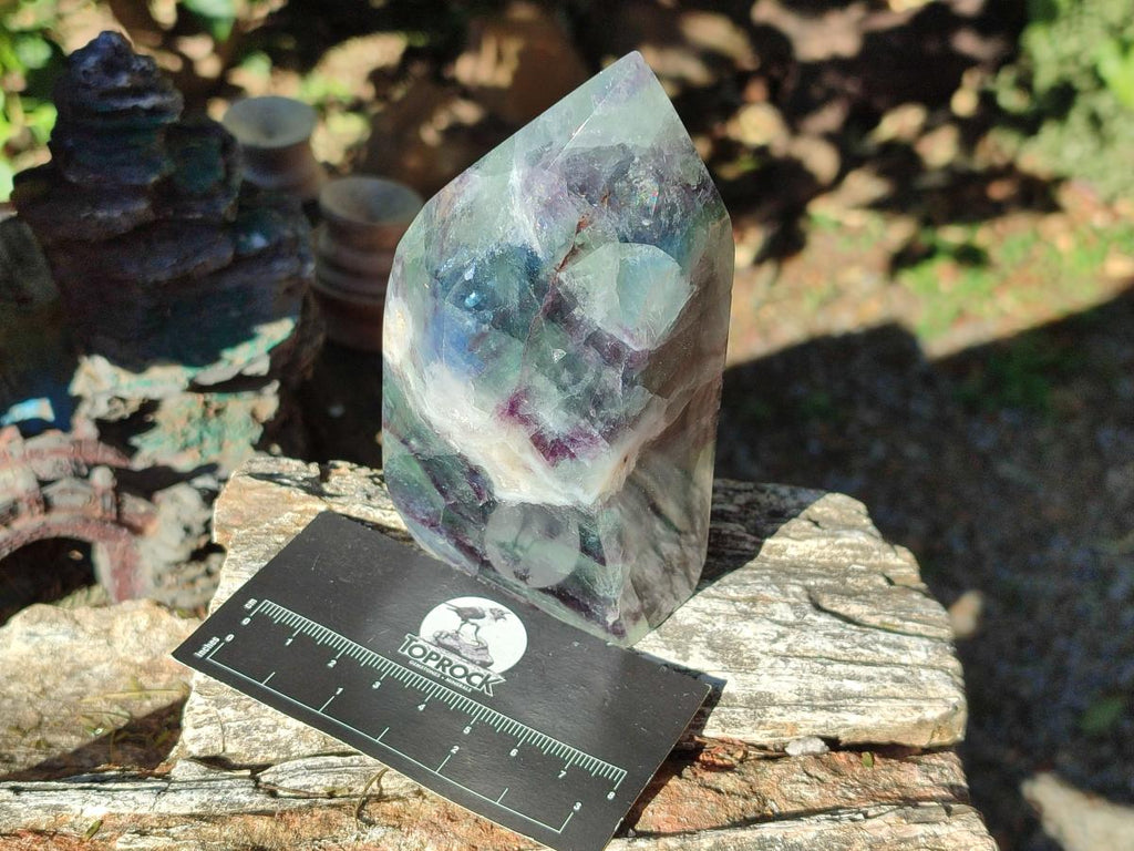 Polished Watermelon Fluorite Crystal Points x 3 From Uis, Namibia - Toprock Gemstones and Minerals 