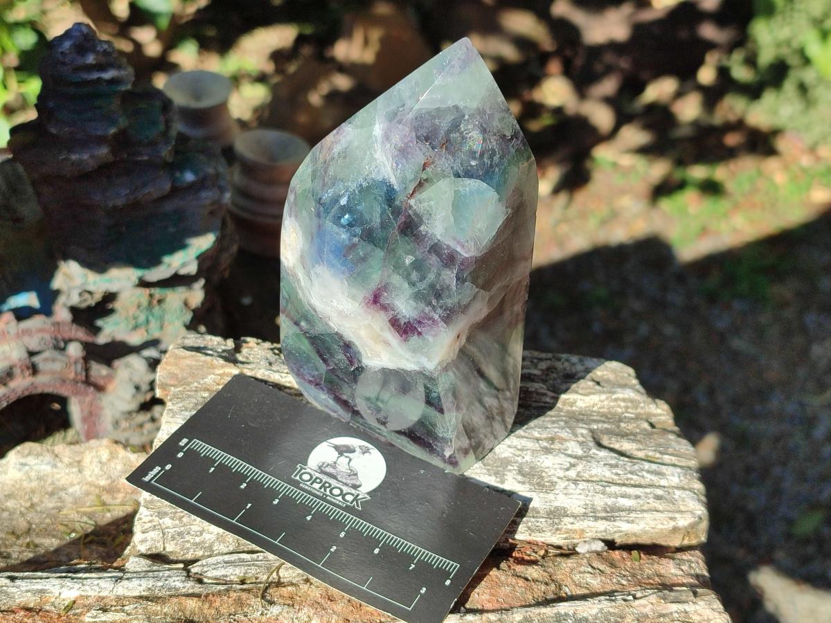 Polished Watermelon Fluorite Crystal Points x 3 From Uis, Namibia - Toprock Gemstones and Minerals 
