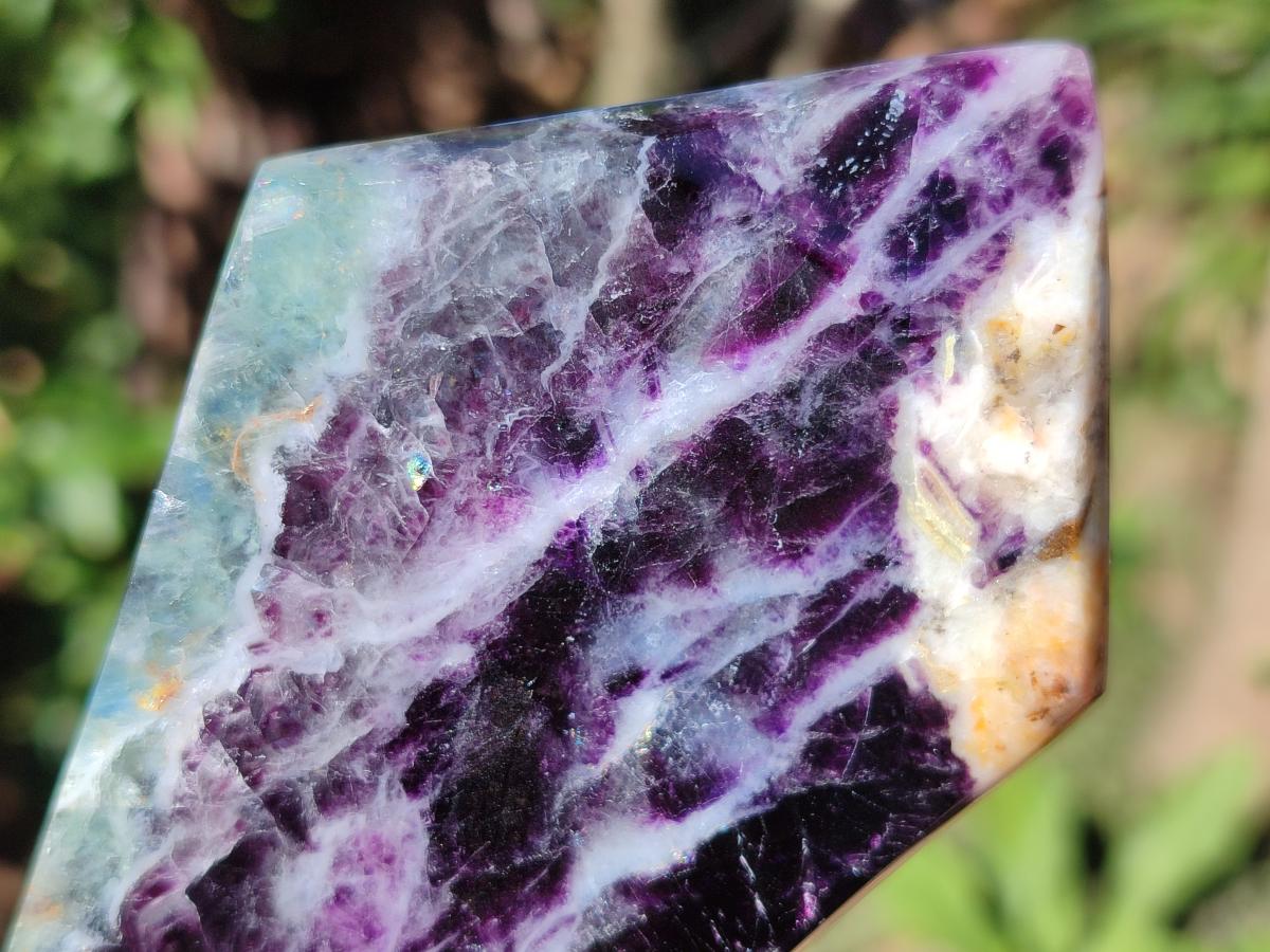 Polished Watermelon Fluorite Crystal Points x 3 From Uis, Namibia - Toprock Gemstones and Minerals 