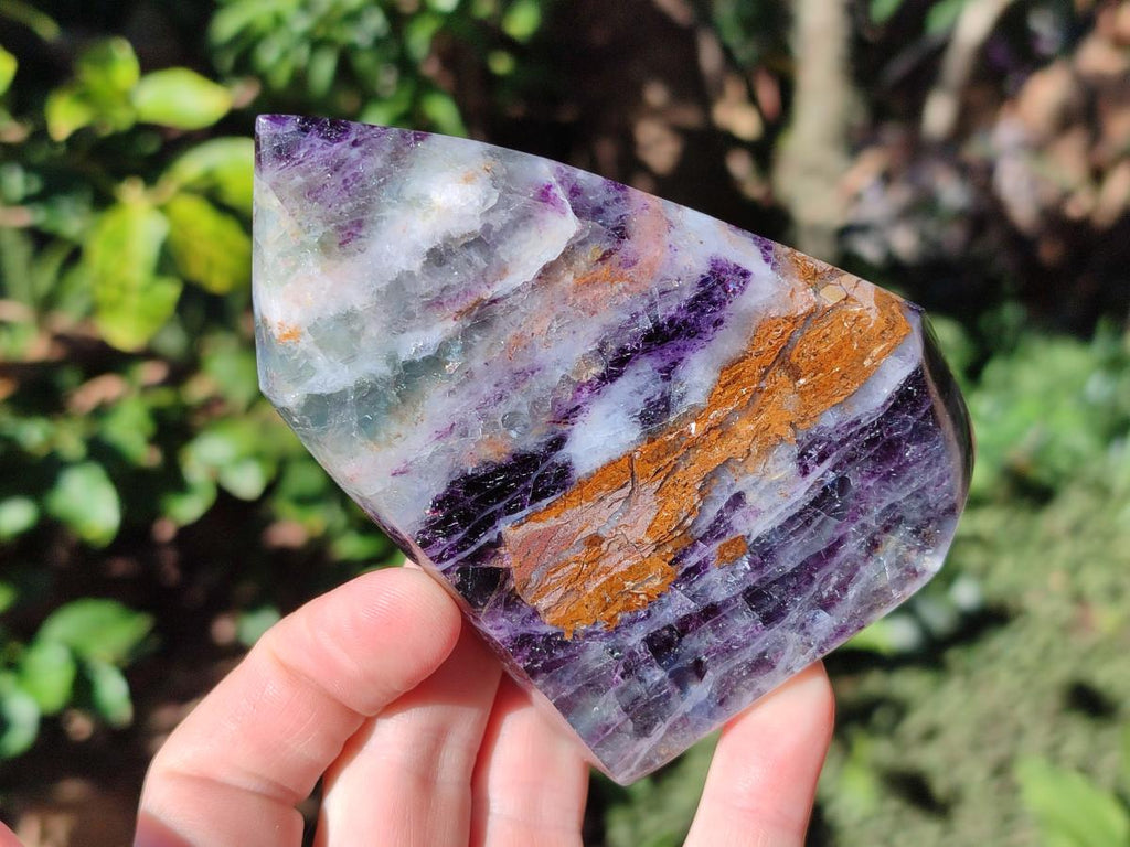 Polished Watermelon Fluorite Crystal Points x 3 From Uis, Namibia - Toprock Gemstones and Minerals 