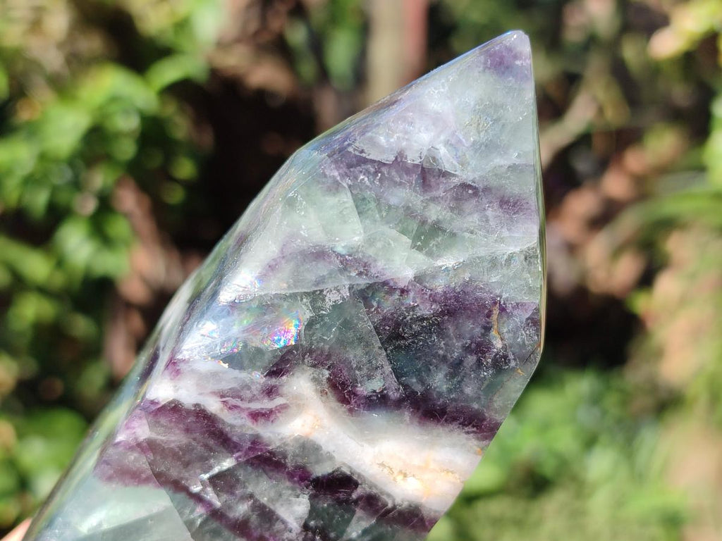 Polished Watermelon Fluorite Crystal Points x 3 From Uis, Namibia - Toprock Gemstones and Minerals 