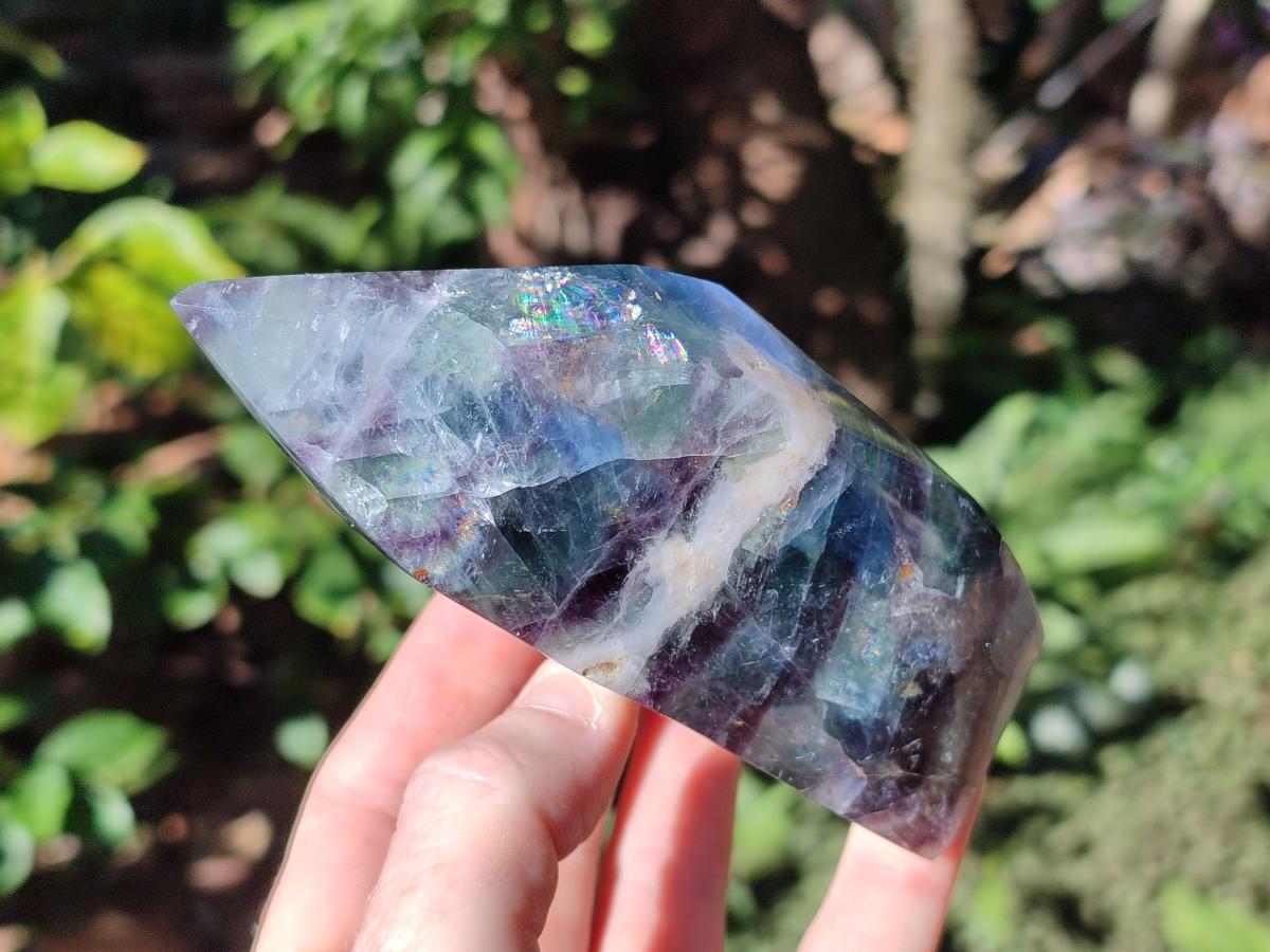 Polished Watermelon Fluorite Crystal Points x 3 From Uis, Namibia - Toprock Gemstones and Minerals 