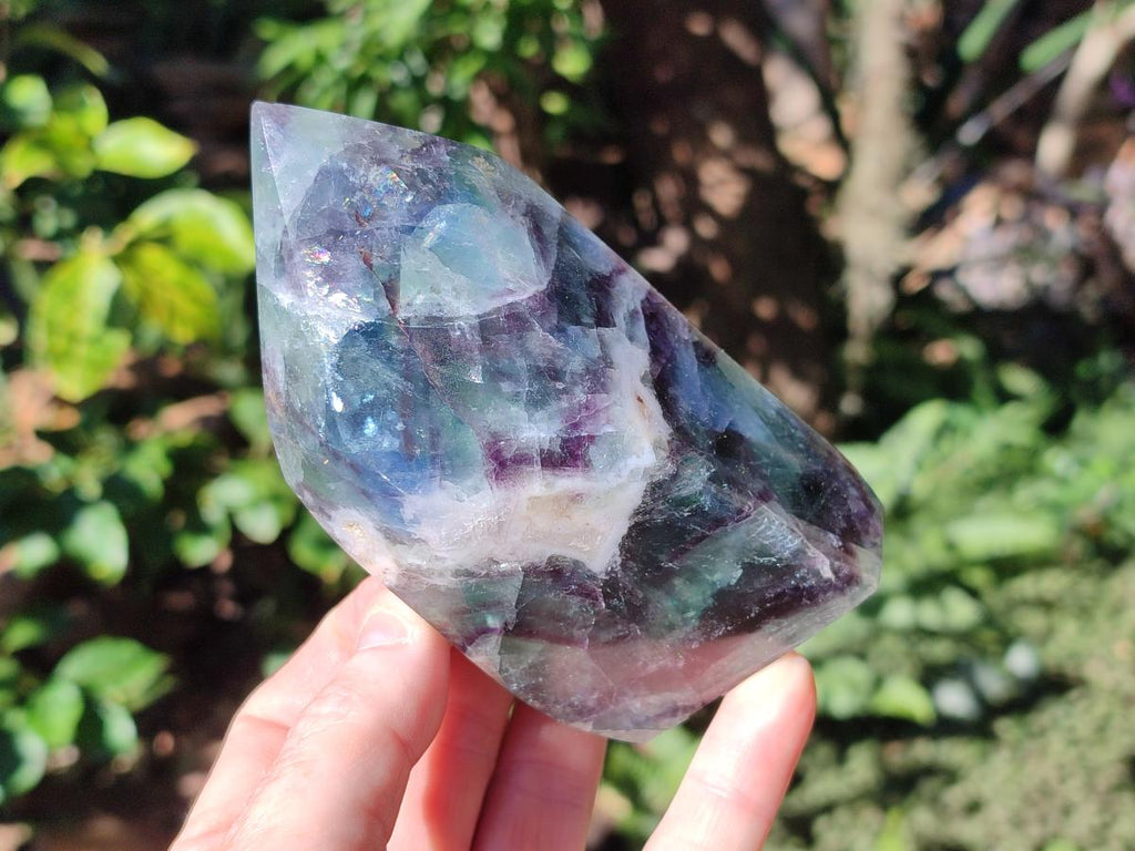 Polished Watermelon Fluorite Crystal Points x 3 From Uis, Namibia - Toprock Gemstones and Minerals 