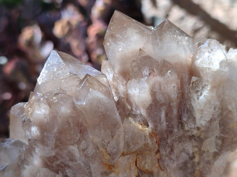 Natural Cascading White Phantom Smokey Luena Quartz Clusters x 2 From Luena, Congo - Toprock Gemstones and Minerals 