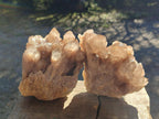 Natural Cascading White Phantom Smokey Luena Quartz Clusters x 2 From Luena, Congo - Toprock Gemstones and Minerals 