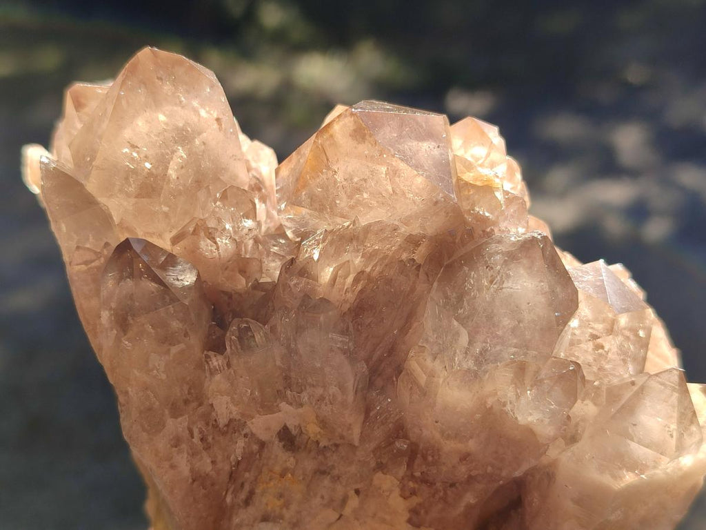 Natural Cascading White Phantom Smokey Luena Quartz Clusters x 2 From Luena, Congo - Toprock Gemstones and Minerals 