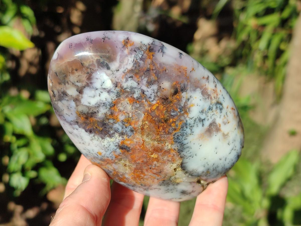 Polished Fluorescent Dendritic Opal Standing Display Pieces x 3 From Moralambo, Madagascar - Toprock Gemstones and Minerals 