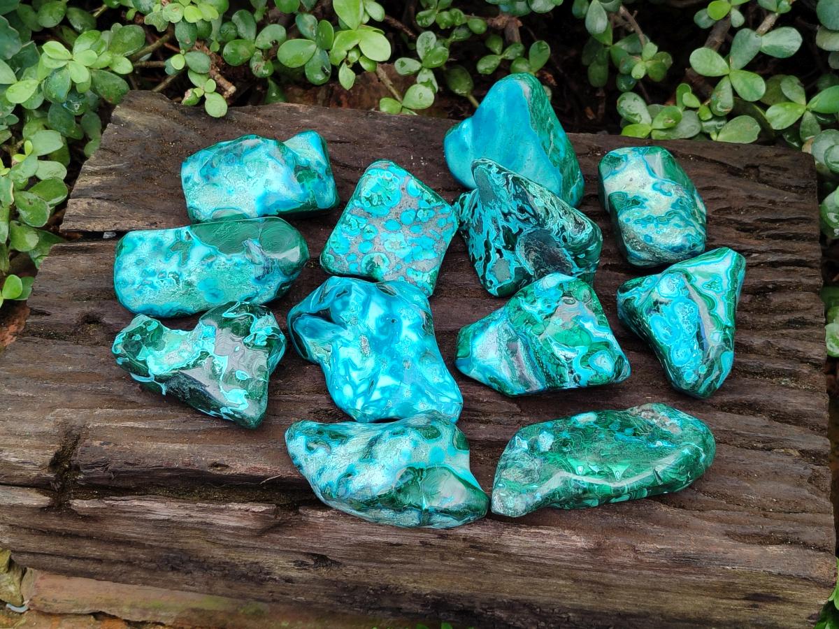 Polished Malacolla Free Forms x 12 From Kulukuluku, Congo - Toprock Gemstones and Minerals 