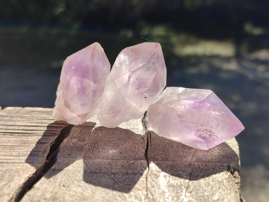 Natural Jacaranda Amethyst Single Crystals x 35 From Mumbwa, Zambia - Toprock Gemstones and Minerals 