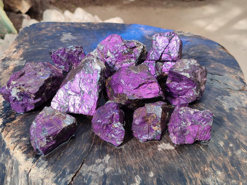 Natural Metallic Cobbed Purpurite Specimens x 18 From Erongo, Namibia - Toprock Gemstones and Minerals 