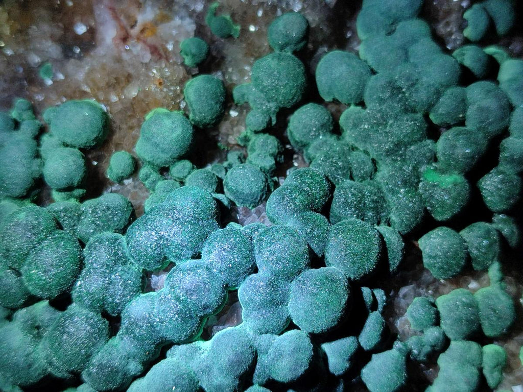 Natural Large Ball Malachite on Crystalline Smokey Quartz and Dolomite Matrix x 1 From Mindingi Mine, Kambove, Congo - Toprock Gemstones and Minerals 