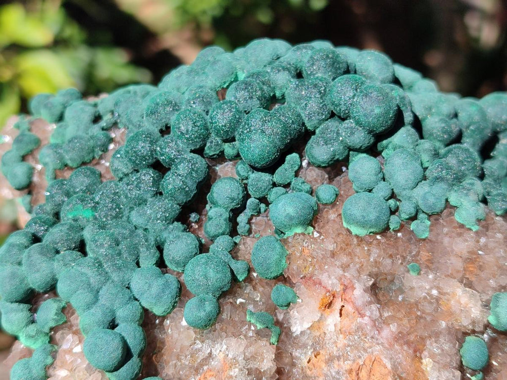 Natural Large Ball Malachite on Crystalline Smokey Quartz and Dolomite Matrix x 1 From Mindingi Mine, Kambove, Congo - Toprock Gemstones and Minerals 