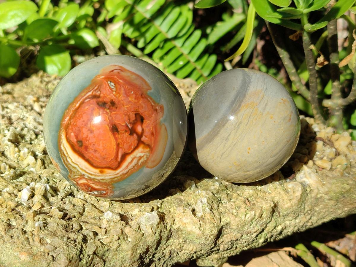Polished Polychrome Jasper Spheres x 4 From NW Coast, Madagascar - Toprock Gemstones and Minerals 