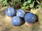 Polished Lazulite Spheres x 4 From Madagascar - Toprock Gemstones and Minerals 
