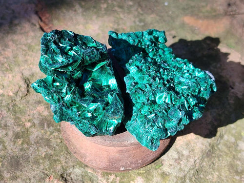 Natural Silky Malachite Specimens x 35 From Kasompe, Congo - Toprock Gemstones and Minerals 