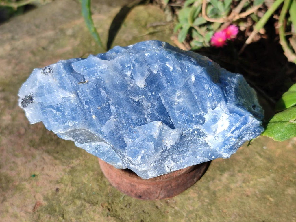 Natural Sky Blue Calcite Specimens with Antimony Inclusions x 4 From Spitzkop, Namibia - Toprock Gemstones and Minerals 