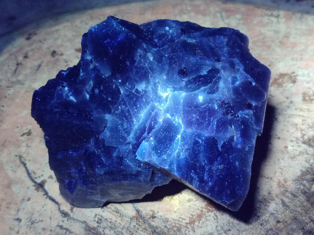 Natural Sky Blue Calcite Specimens with Antimony Inclusions x 4 From Spitzkop, Namibia - Toprock Gemstones and Minerals 