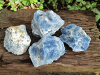 Natural Sky Blue Calcite Specimens with Antimony Inclusions x 4 From Spitzkop, Namibia - Toprock Gemstones and Minerals 