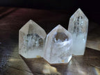 Polished Smokey Window Quartz Crystals x 12 From Madagascar - Toprock Gemstones and Minerals 