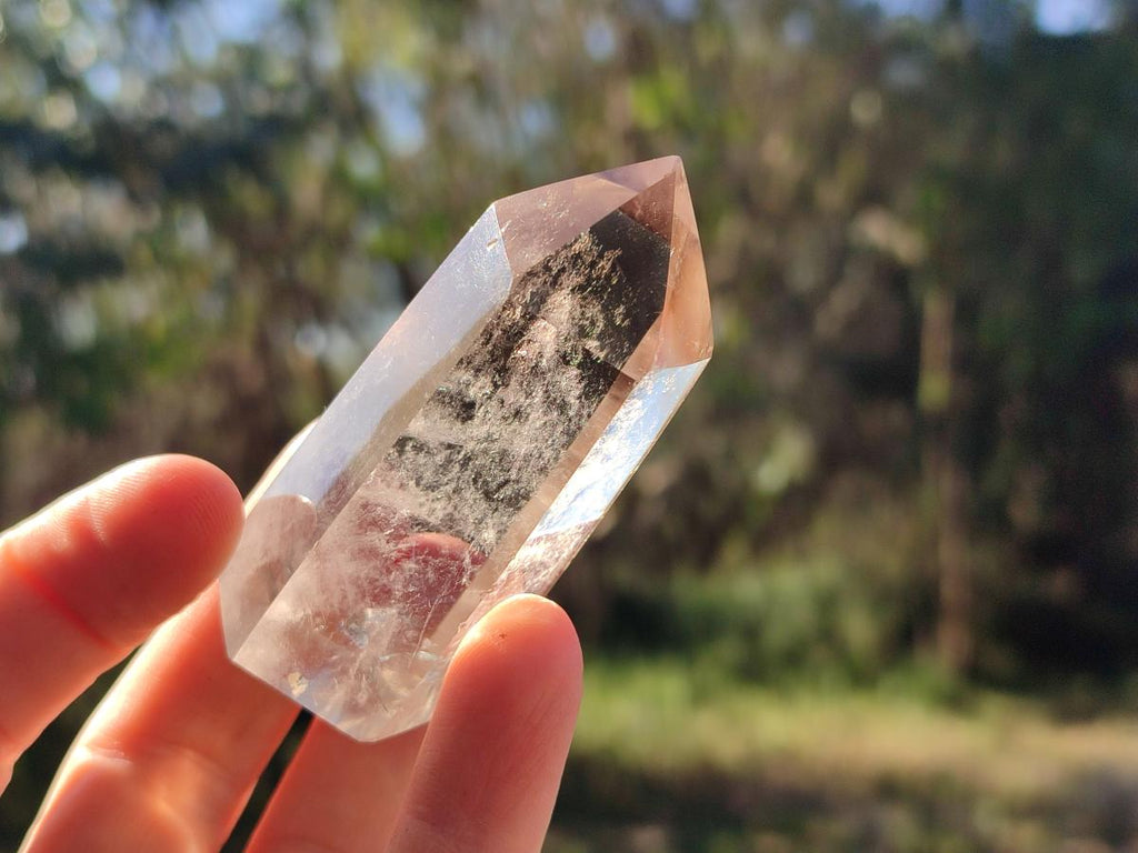 Polished Smokey Window Quartz Crystals x 12 From Madagascar - Toprock Gemstones and Minerals 